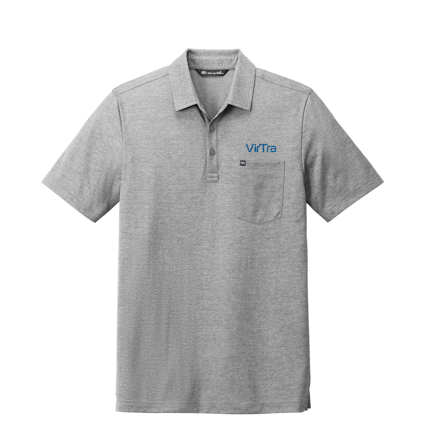 TravisMathew Oceanside Heather Pocket Polo — Quiet Shade Grey Heather