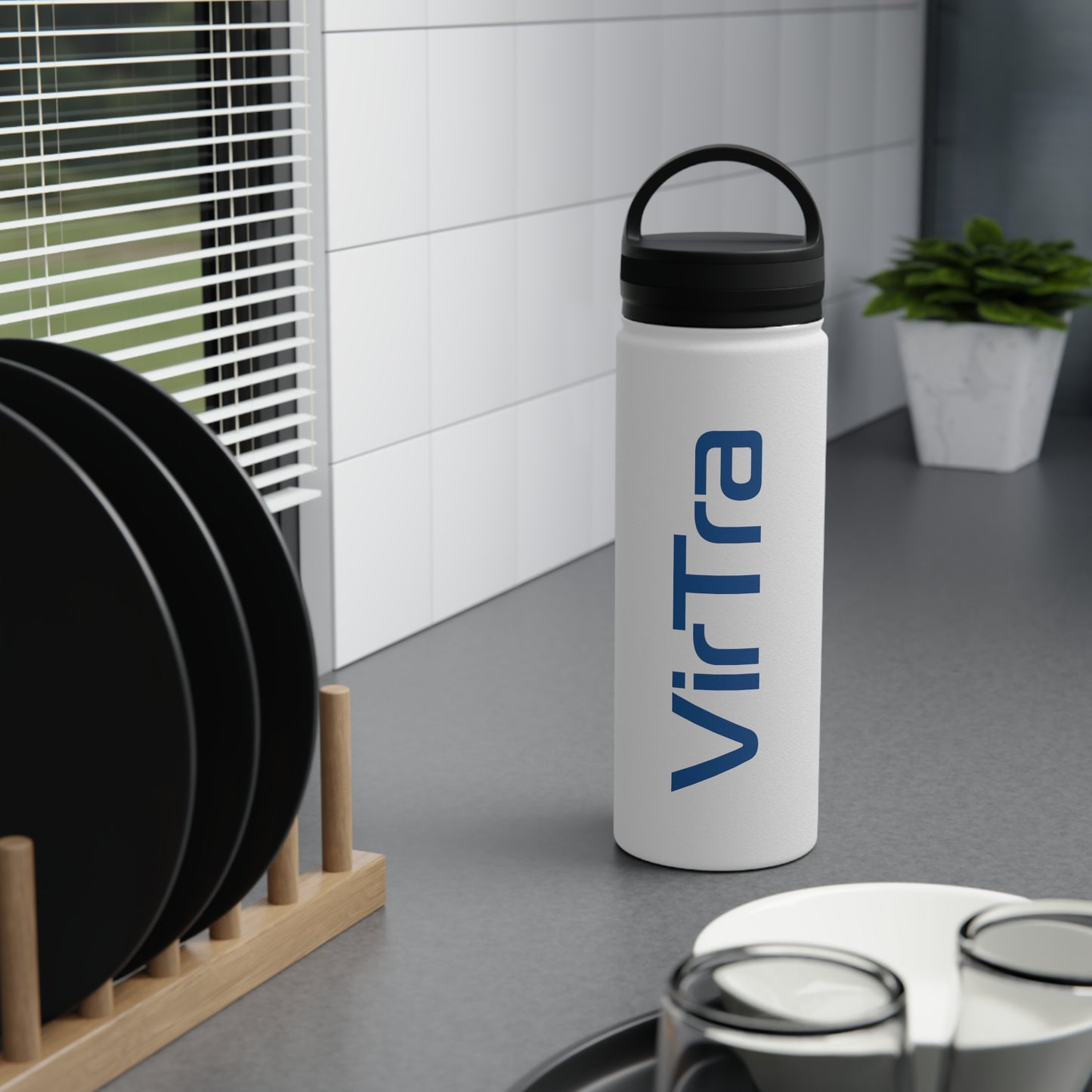 Stainless Steel Water Bottle, Handle Lid