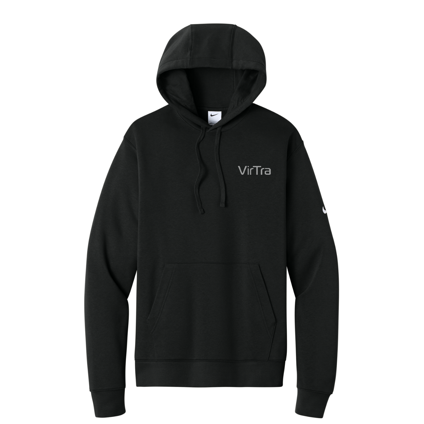 Nike Club Fleece Sleeve Swoosh Pullover Hoodie — Black