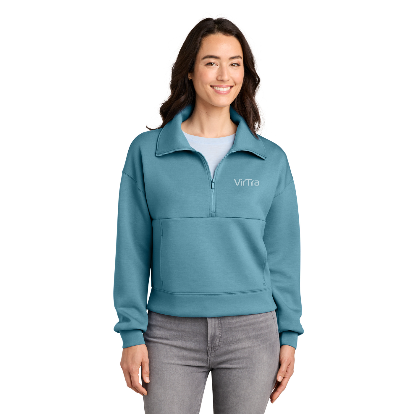 TravisMathew Women's Momentum Shift 1/2-Zip — model