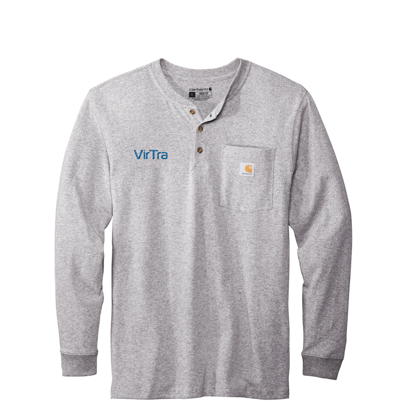 Carhartt Long Sleeve Henley T-Shirt — Heather Grey