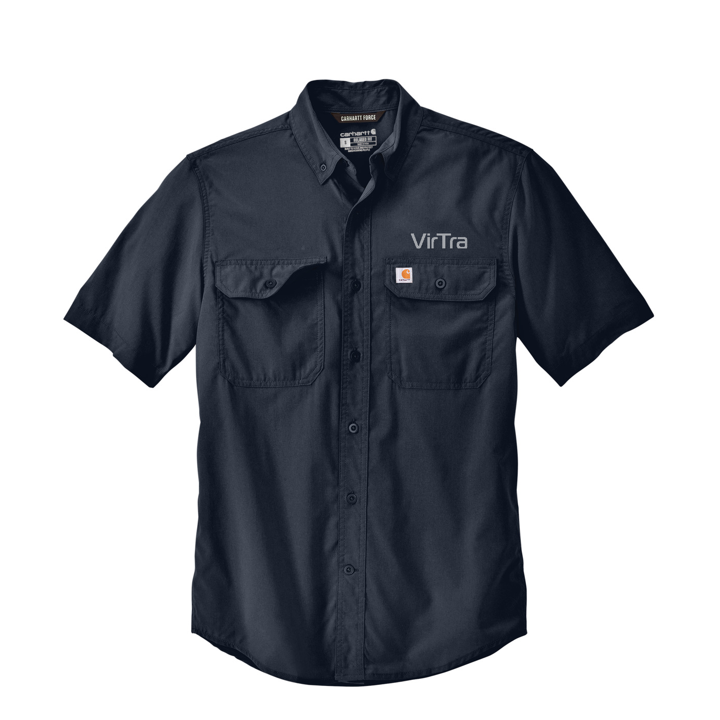 Carhartt Force Solid Short Sleeve Shirt — Navy