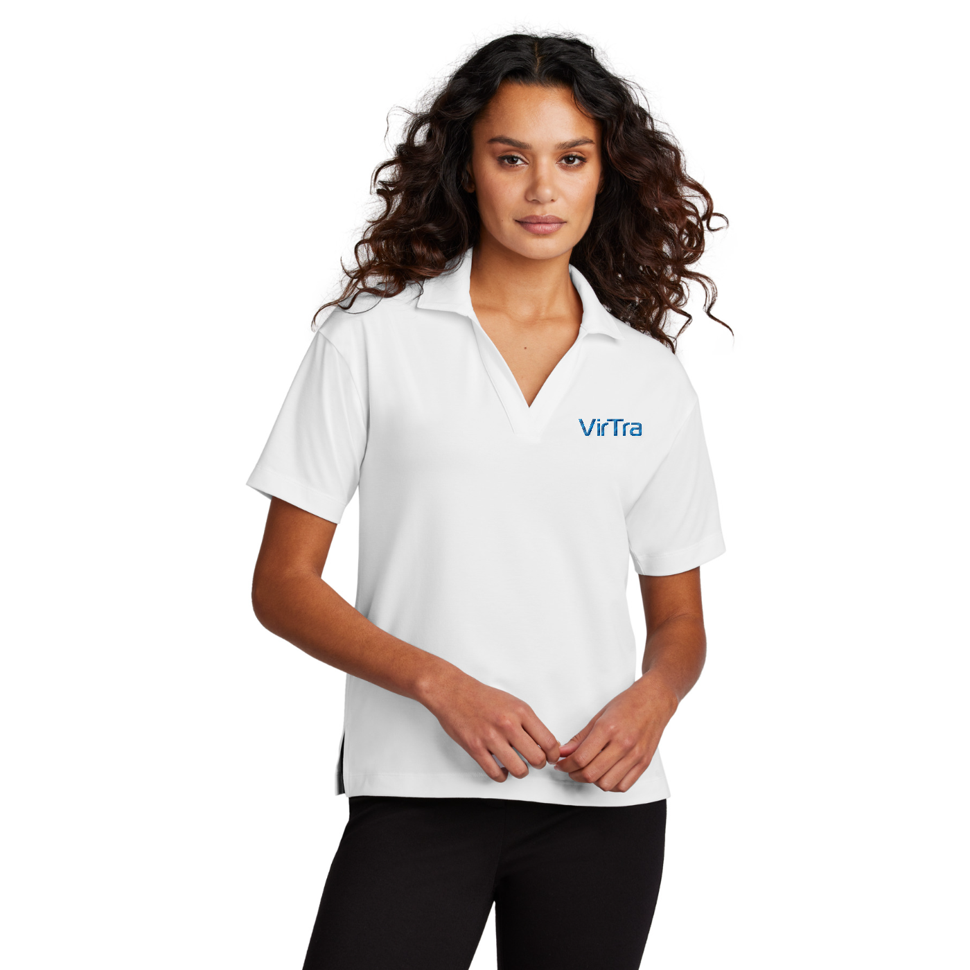Mercer+Mettle Women's Stretch Jersey Polo — model