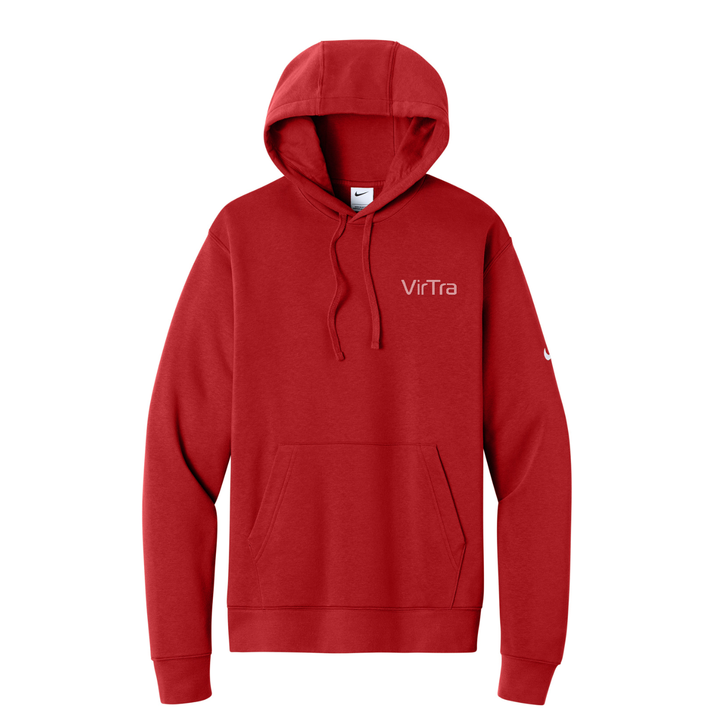 Nike Club Fleece Sleeve Swoosh Pullover Hoodie — University Red