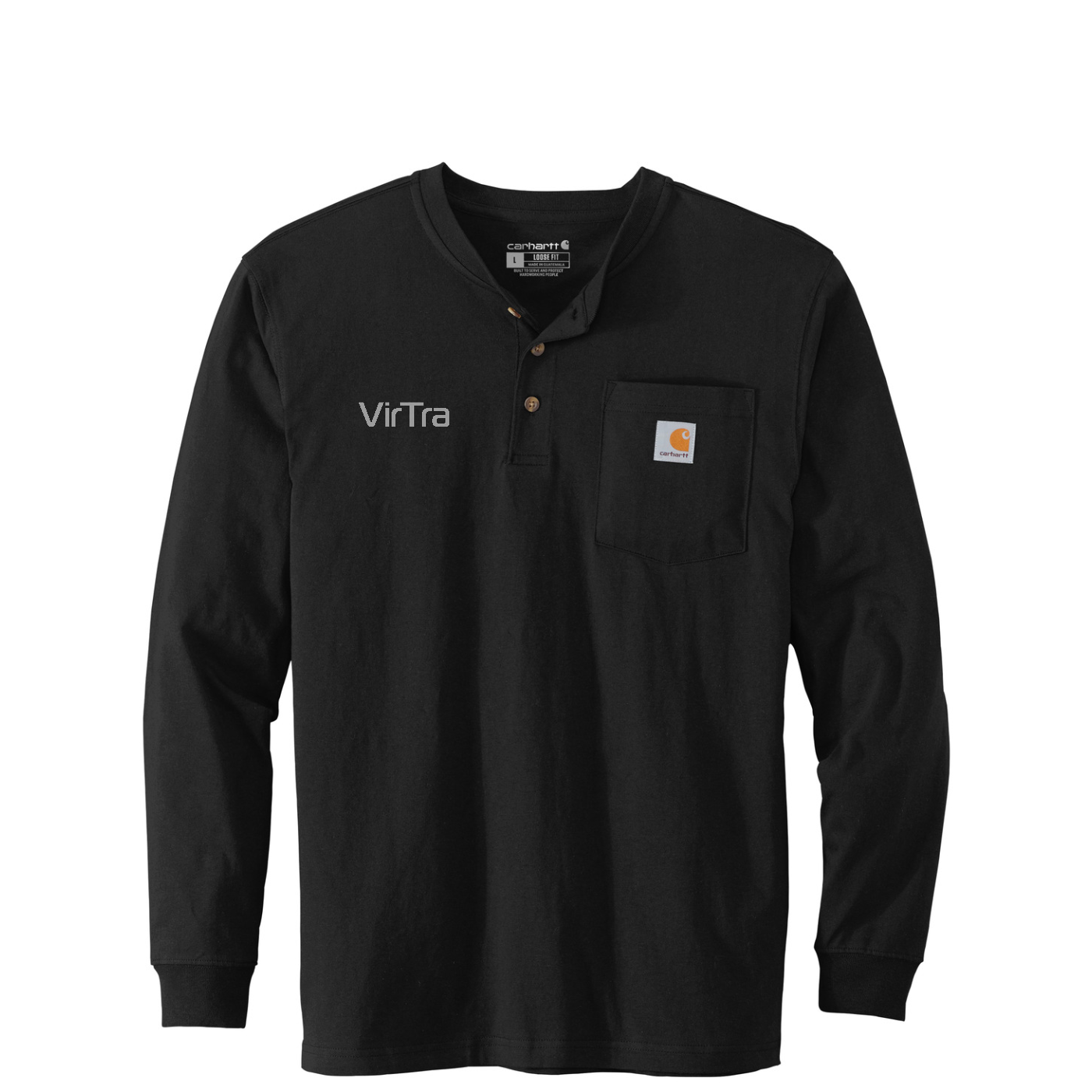 Carhartt Long Sleeve Henley T-Shirt — Black