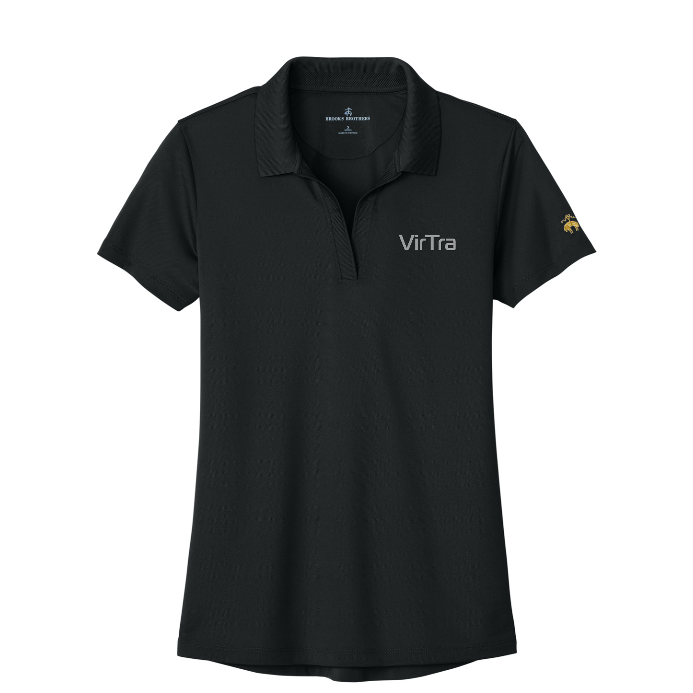 Brooks Brothers Women's Mesh Pique Performance Polo — Deep Black