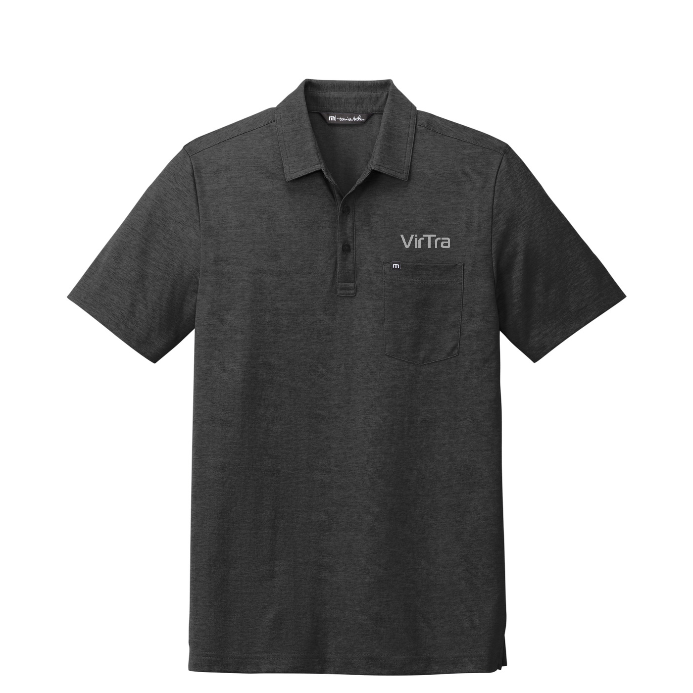 TravisMathew Oceanside Heather Pocket Polo — Black Heather