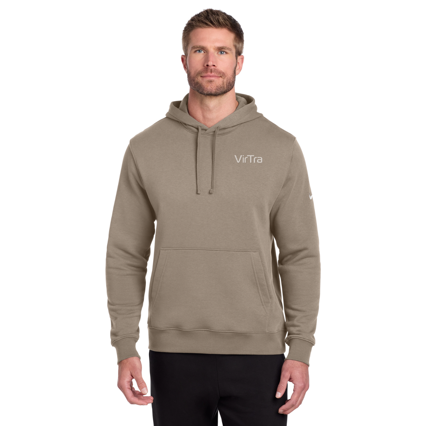 Nike Club Fleece Sleeve Swoosh Pullover Hoodie — model