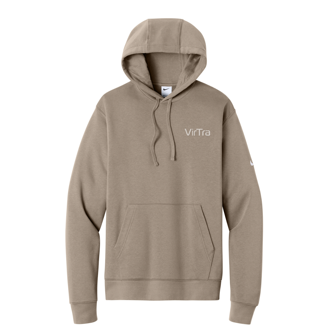 Nike Club Fleece Sleeve Swoosh Pullover Hoodie — Khaki