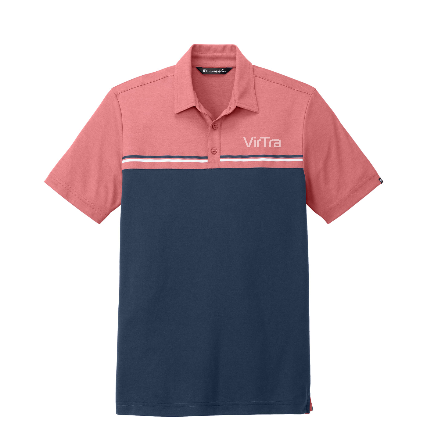 TravisMathew Sunset Blocked Polo — Cardinal Heather/ Blue Nights