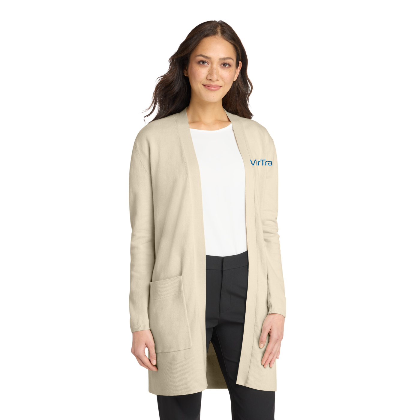 Mercer+Mettle Women's Open-Front Cardigan Sweater — model