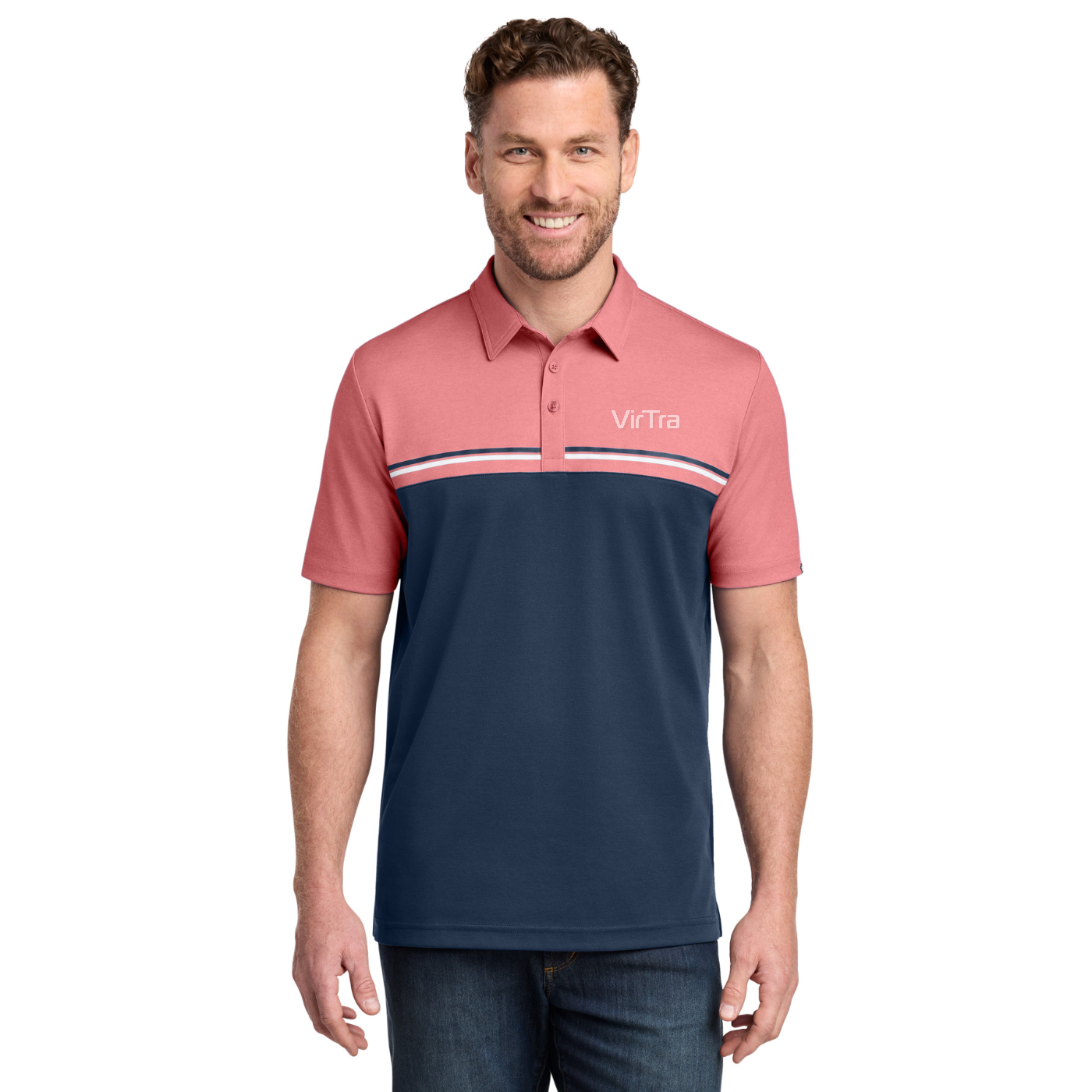 TravisMathew Sunset Blocked Polo — model