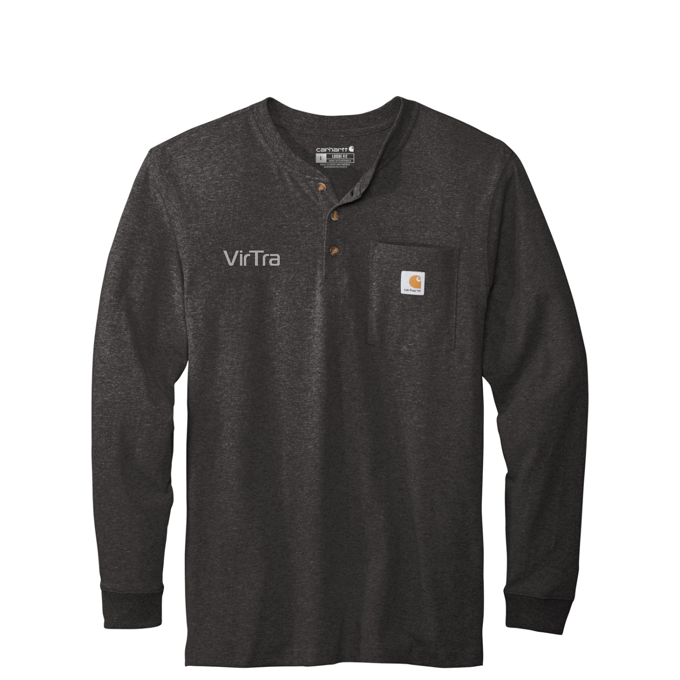 Carhartt Long Sleeve Henley T-Shirt — Carbon Heather