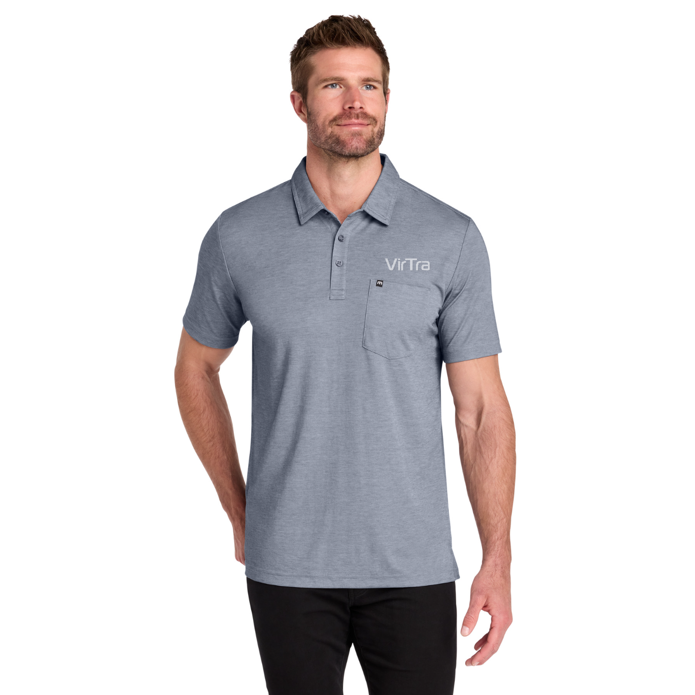 TravisMathew Oceanside Heather Pocket Polo — model