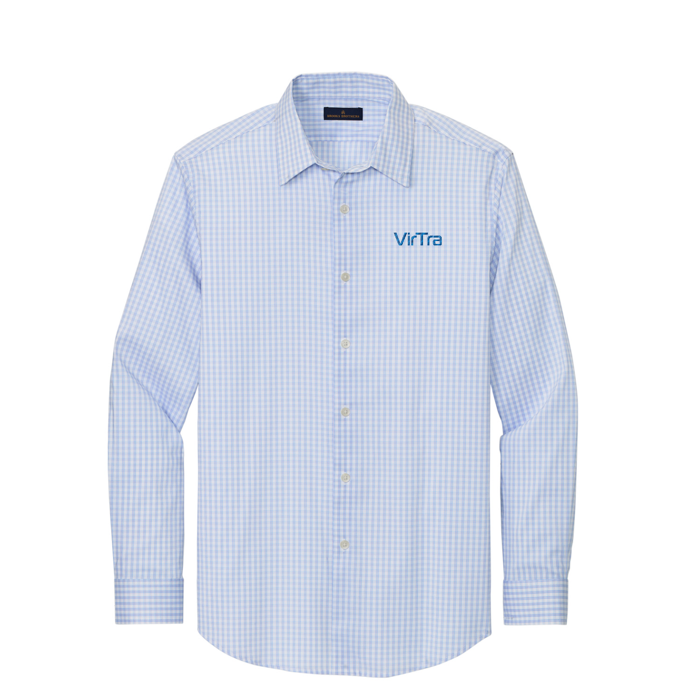 Brooks Brothers Tech Stretch Patterned Shirt — Newport Blue/ Pearl Pink Fine Check
