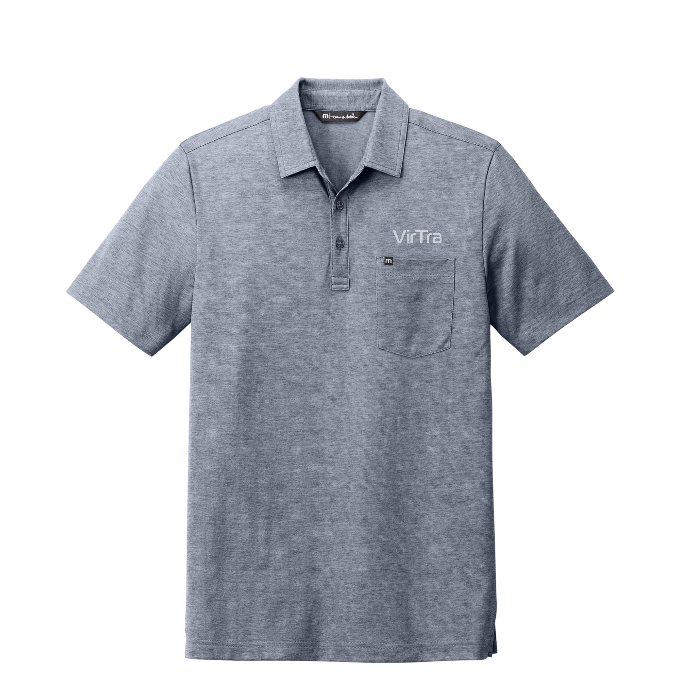 TravisMathew Oceanside Heather Pocket Polo — Blue Nights Heather