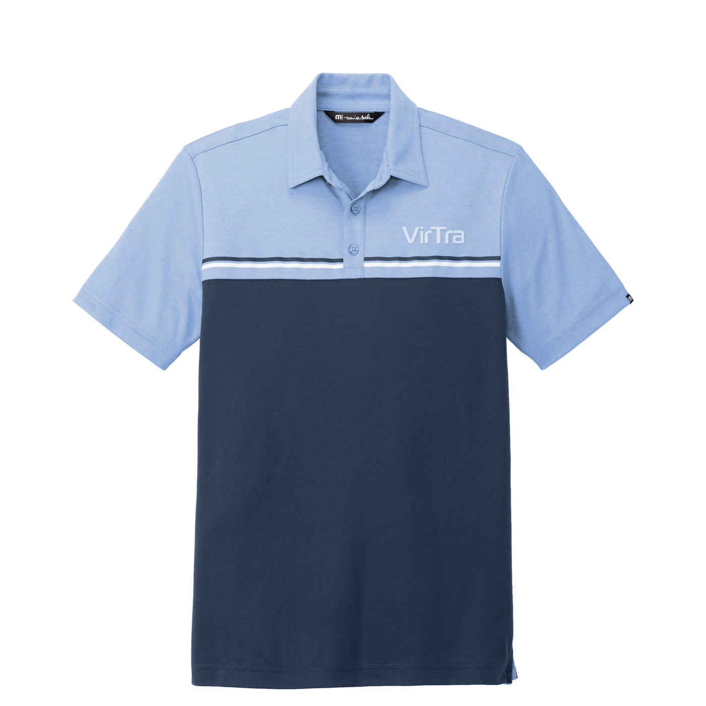 TravisMathew Sunset Blocked Polo — Riviera Heather/ Blue Nights